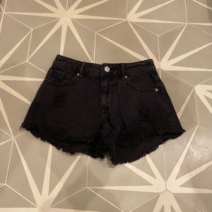 Black jean shorts